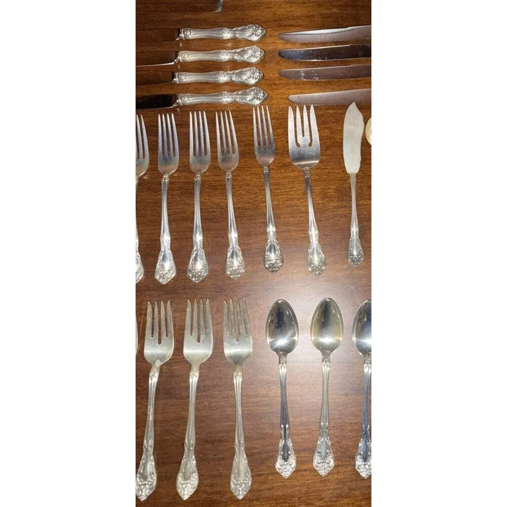 31-Piece Set of Gorham Sterling Silver Flatware Chateau Rose w/ Storage Box